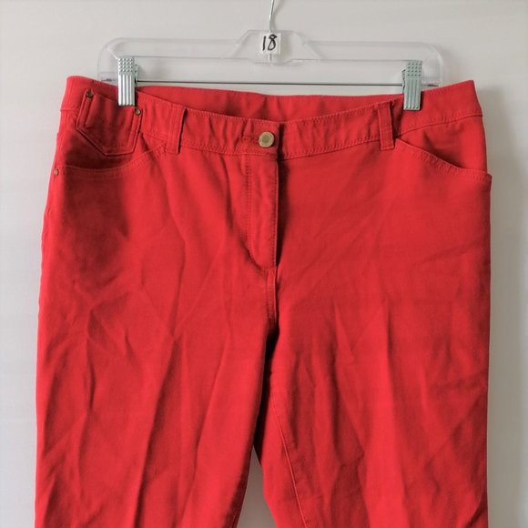 So Slimming By Chico's Womens Red Mid Rise Cropped Jeans Pant Size 2 - Picture 2 of 6